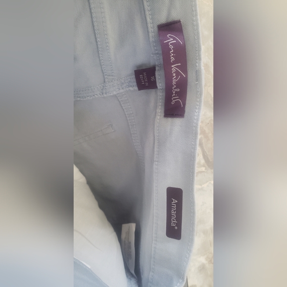 Gloria Vanderbilt Amanda Jean Powder Gray blue size 16 - Picture 3 of 6